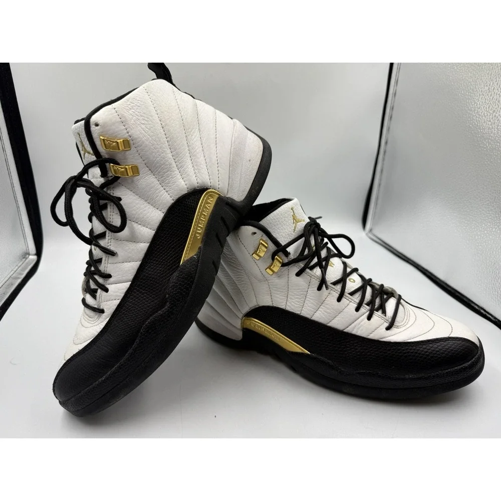 2021 Nike Air Jordan 12 Retro Royalty Taxi Size 11 White Black Gold CT8013-170